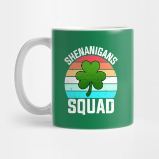 Shenanigans Squad Shamrocks Funny St Patricks Day Mug
